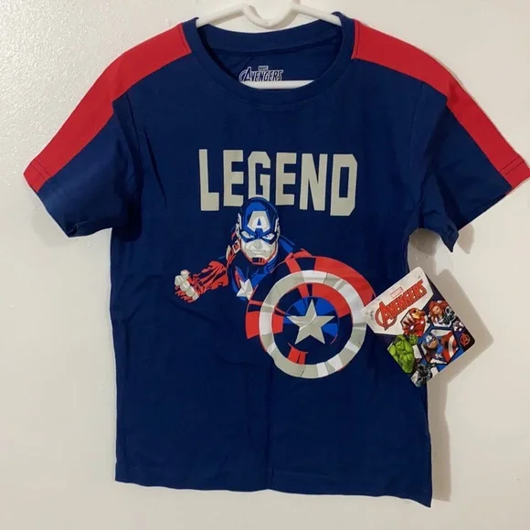 NWT Marvel Captain America Legend boys cotton short sleeve tee size 6 - Picture 2 of 6
